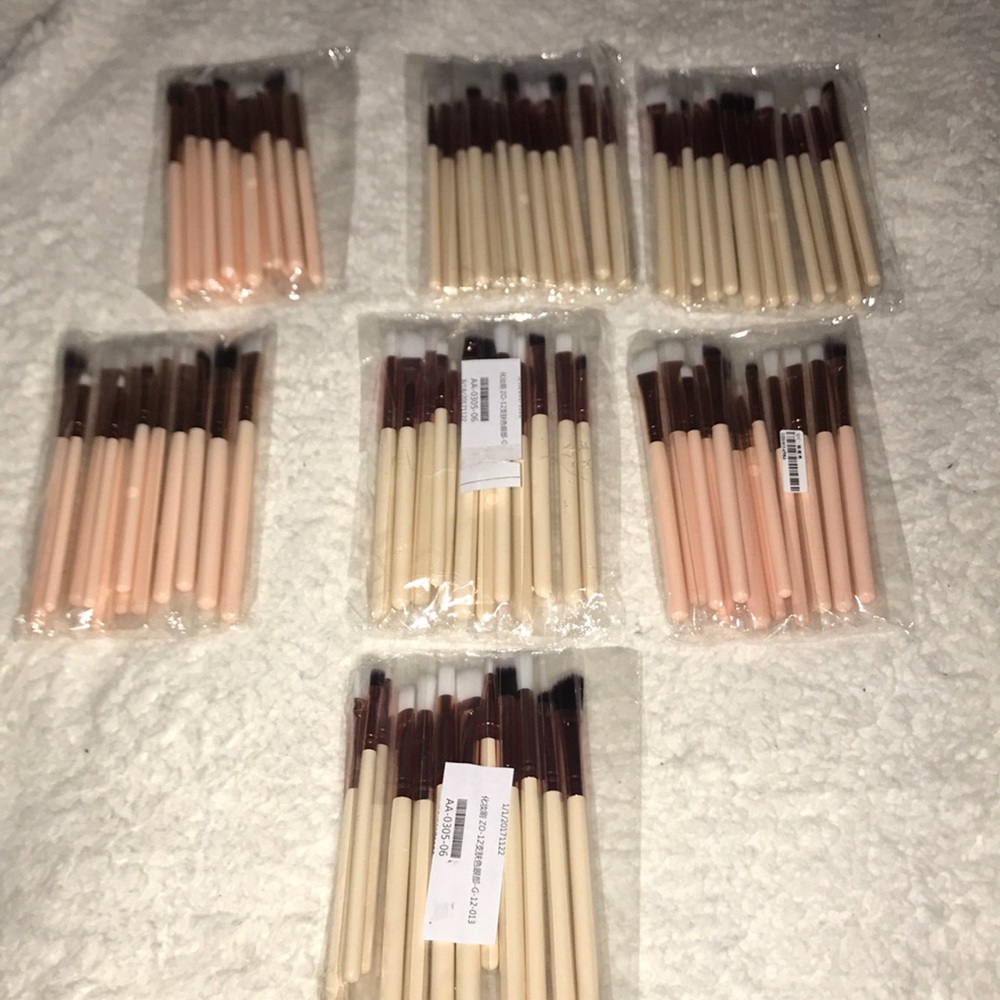 NWT 12 lip/eye shadow brushes & cosmetic bag